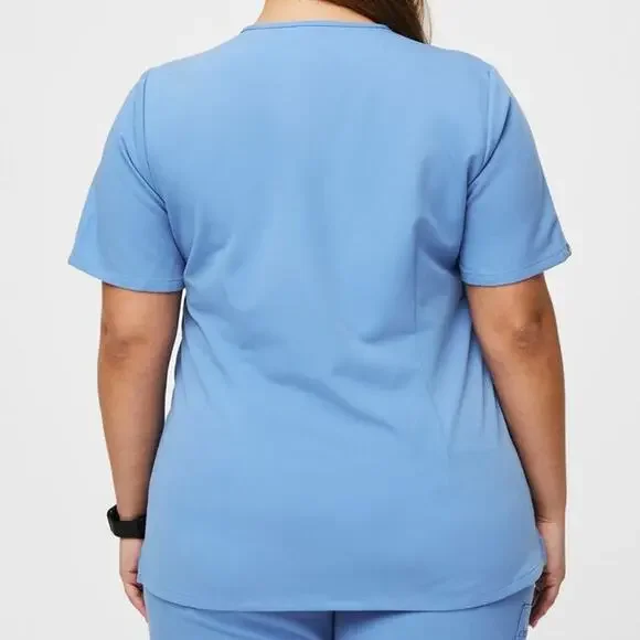 Figs Technical Collection Casma Three-Pocket Scrub Top Blue Women's Size Small - Picture 2 of 7